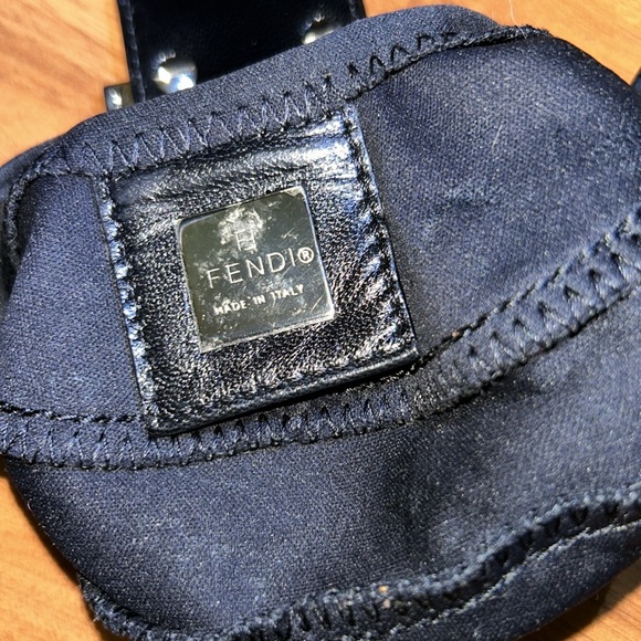 Authentic Fendi Mamma Baguette Shoulder Bag Leather Black Mini Croissant - Picture 11 of 16